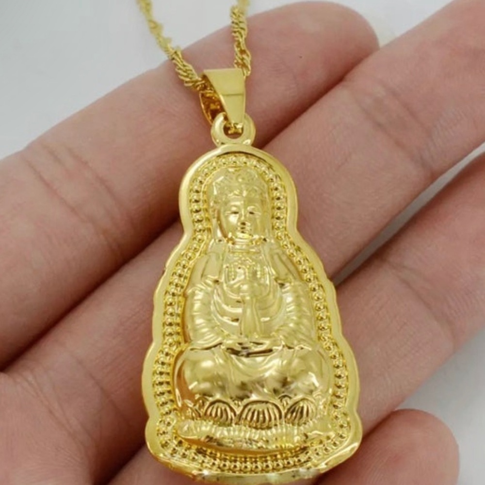 Buddha necklace ,18k gold plated buddha
